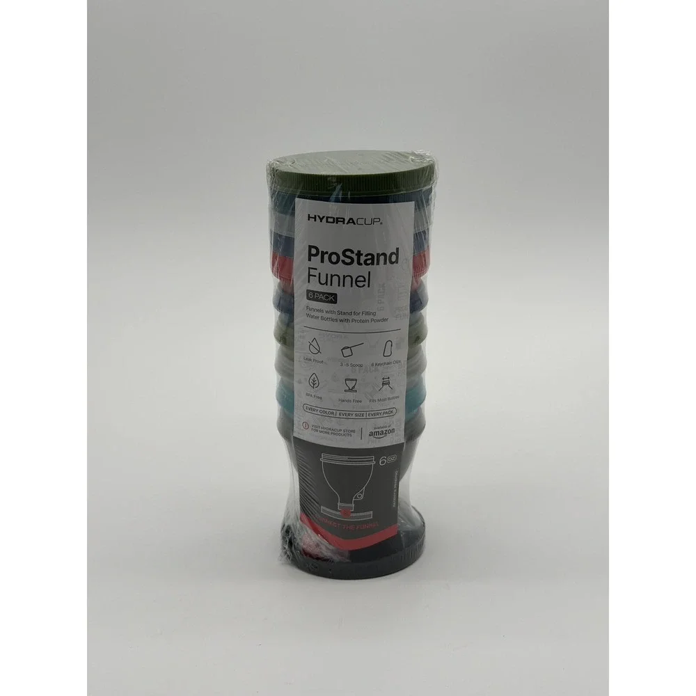 ProStand [6 Pack] - Funnels w/Stand for Filling Water Bottles with Protein Powde
